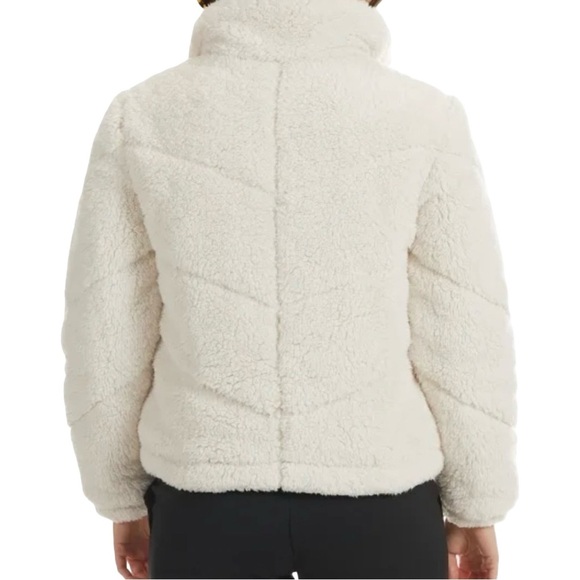 Tommy Hilfiger Sport White/Cream Teddy Fleece Zip Up Puffer Jacket Size Small - Picture 1 of 12